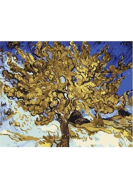 Kanvas van Gogh Ağaç Sayılarla Boyama Seti Kasnaklı 70 x 90 cm