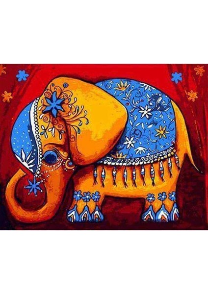 Kanvas bereket Fili Sayılarla Boyama Seti Kasnaklı 90 x 110 cm