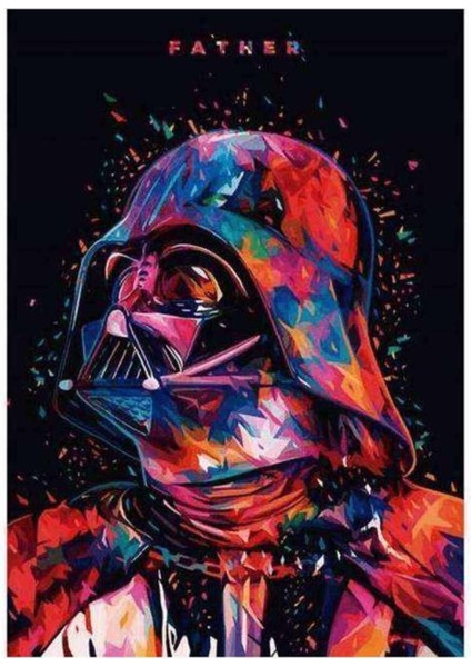 Kanvas starwars Darth Vader Sayılarla Boyama Seti Kasnaklı 100 x 140 cm