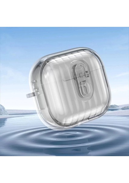 Airpods 4 Kılıf Kenarları Renkli Şeffaf Dilimli Silikon Lazer Airbag 40 Koruyucu Kılıf modelleri