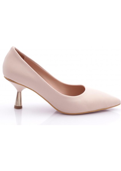 340-1 Kadin Sivri Burun Parmak Dekolteli Topuklu Ayakkabi
