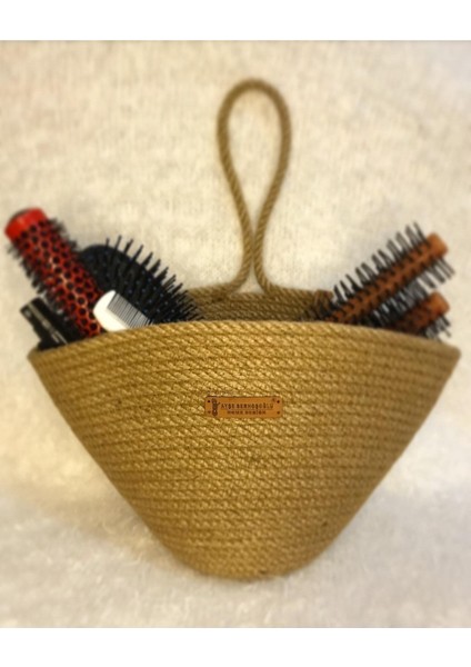 Ayşe Serhoşoğlu Home Design Hasır Sepet, Askılı Banyo Sepeti, Doğal Çiçeklik, Çok Amaçlı Dekoratif Hasır Sepet, Organizer fırsatları