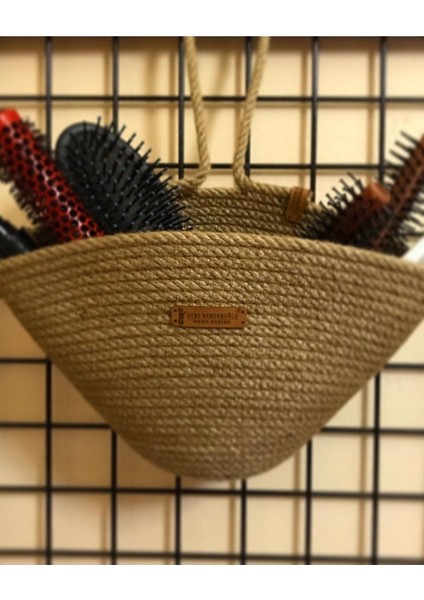 Ayşe Serhoşoğlu Home Design Hasır Sepet, Askılı Banyo Sepeti, Doğal Çiçeklik, Çok Amaçlı Dekoratif Hasır Sepet, Organizer indirimleri