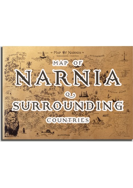 Narnia & Surrounding Countries Dünya Haritası 50*70CM, Narnia Günlükleri, Aslan Cadı Dolap Poster