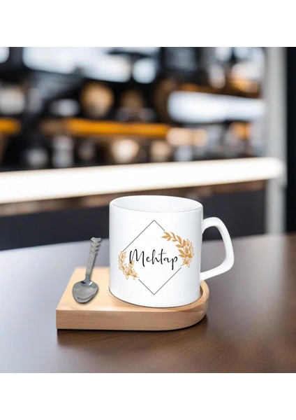 Kişiye Özel Espresso Fincan - Ahşap Altlıklı