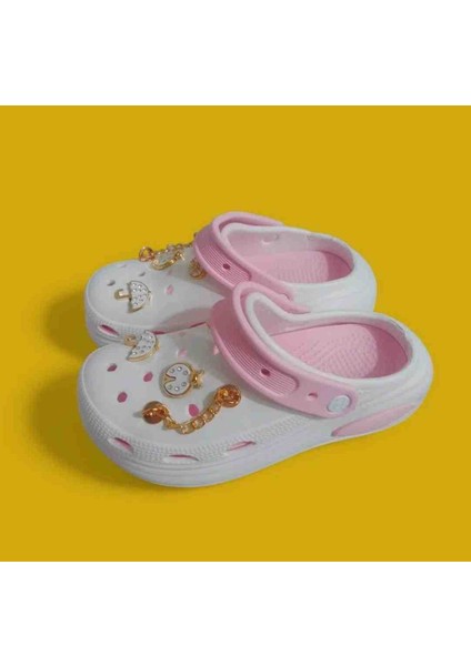 Kadın 642 Pembe Beyaz Havuz Hamam Deniz Bahçe Ev Kaplıca Günlük Ev Terlik modelleri