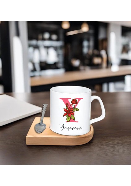 Kişiye Özel Espresso Fincan - Ahşap Altlıklı