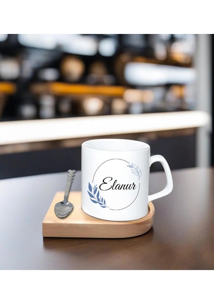 Kişiye Özel Espresso Fincan - Ahşap Altlıklı