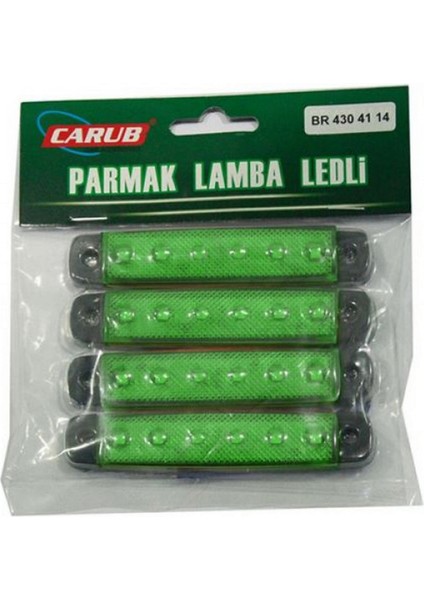 Lamba Parmak 4lü Set 24V Yeşil 6 Ledli 13