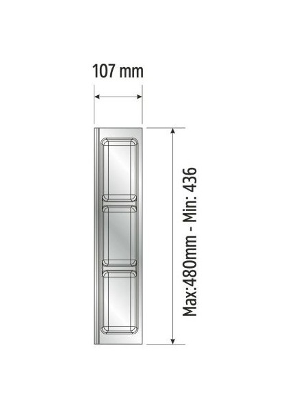 Mutfak Çekmece Içi Kaşıklık Üç  Bölmeli Modül 11cmx 48cm Beyaz