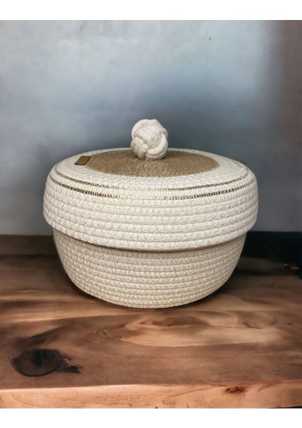 Ayşe Serhoşoğlu Home Design Hasır Sepet, Jüt Sepet, Hasır Sepet, Çok Amaçlı Dekoratif Hasır Sepet, Organizer