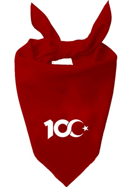 Cumhuriyet 100 Yıl Tasarımı Tek Renk Fular
