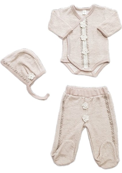 Bebek 3lü Zıbın Yenidoğan Uzun Kollu Zıbın Çıtçıtlı Body