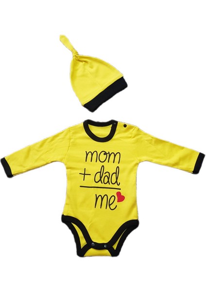 Mom Dad Me. Baskılı 3 Lü Body Yenidoğan Bebek Zıbın Takımı fiyatları