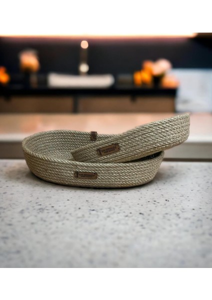 Ayşe Serhoşoğlu Home Design 2'Li Hasır Sepet, Jüt Sepet, Hasır Sepet, Çok Amaçlı Dekoratif Hasır Sepet, Organizer modelleri