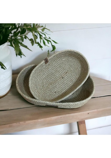 Ayşe Serhoşoğlu Home Design 2'Li Hasır Sepet, Jüt Sepet, Hasır Sepet, Çok Amaçlı Dekoratif Hasır Sepet, Organizer fırsatları