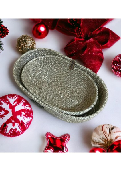 Ayşe Serhoşoğlu Home Design 2'Li Hasır Sepet, Jüt Sepet, Hasır Sepet, Çok Amaçlı Dekoratif Hasır Sepet, Organizer indirimleri