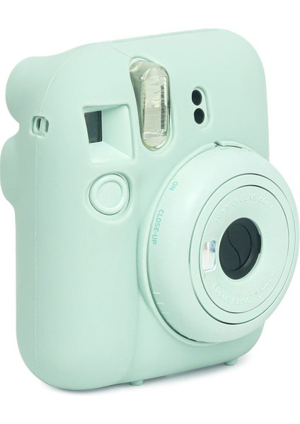 Yeşil Instax Mini 12 Makine Uyumlu Yeşil Koruyucu Silikon Kılıf Fotoğraf Makinesi Çantaları