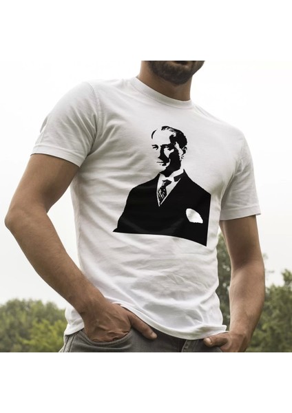 Atatürk Silüet Beyaz Tişört