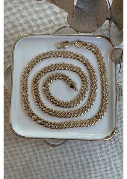 Çarpraz Örgü Çelik Kolye 60CM