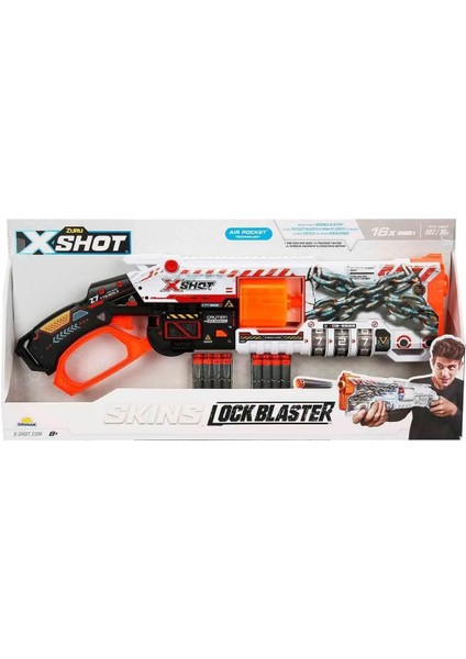 36606 X-Shot Skins Lock Blaster 16 Mermili Sünger Dart Atan Silah 56 cm -Sunman