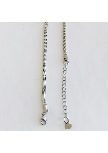 Çelik Yılan Zincir Kolye Unisex 62CM