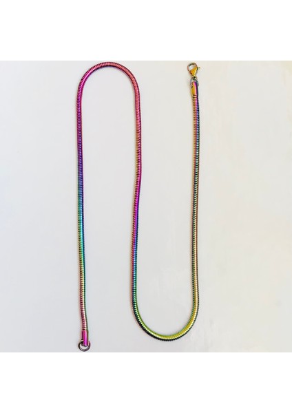 Çelik Yılan Zincir Kolye Unisex 50CM