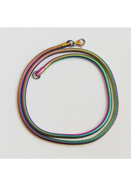 Çelik Yılan Zincir Kolye Unisex 50CM