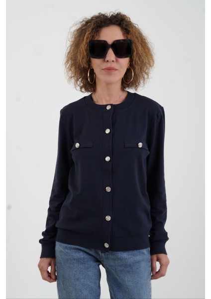 Lacivert Flato Cepli Düğmeli Hırka fırsatları