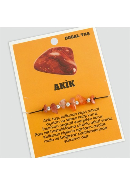 Akik Doğaltaşlı Ip Bileklik