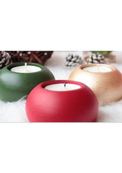 6,7cm Yuvarlak Top Tealight Mumluk Silikon Kalıp K-1359, Kokulu Taş Sabun Alçı Mum Kalıbı