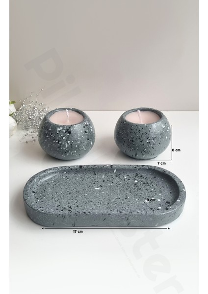 Pp Handmade 3'lü Yuvarlak Mumluk Set
