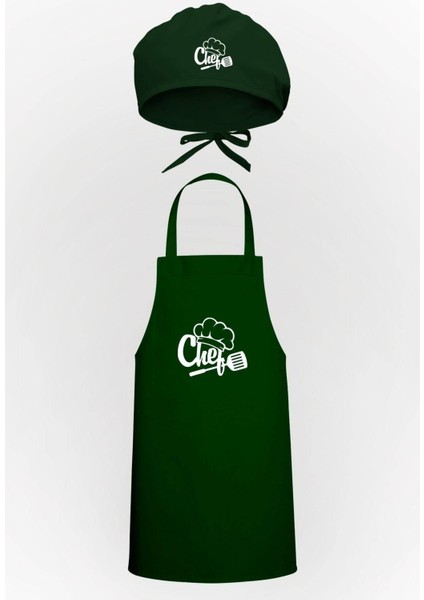Chef Şapkalı Tasarım Mutfak Önlüğü & Bone Avantaj Paketi