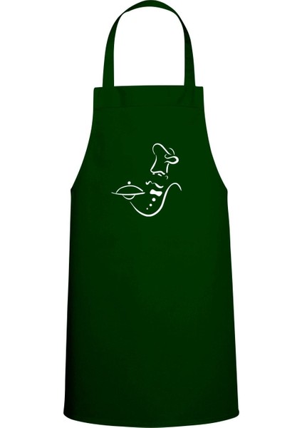 Chef Özel Baskılı Chef Mutfak Önlüğü Avcı Yeşili