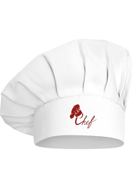 Chef Yazılı Tasarım Mantar Kep Alpaka Kumaş