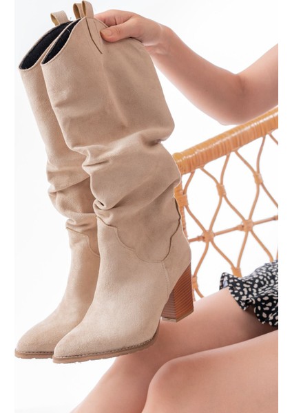 Bej Süet Günlük Kadın Çizme fiyatları