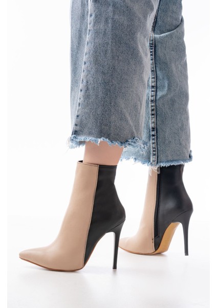 Nut Yüksek Ince Topuklu Fermuarlı Kadın Bot fiyatları