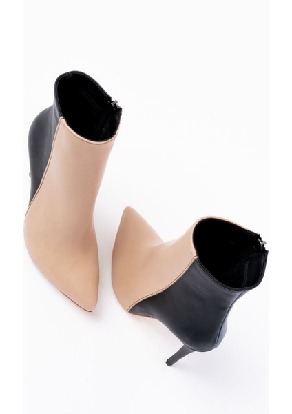 Nut Yüksek Ince Topuklu Fermuarlı Kadın Bot modelleri