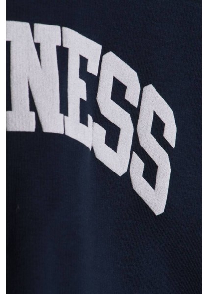 3 Iplik Kindness Yazılı Sweatshirt ve Geniş Paça Eşofman Alt Üst Takım