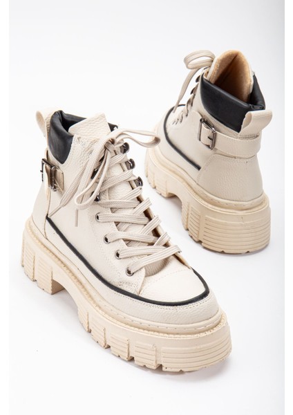 Silfa Krem Cilt Toka Detay Bağcıklı Kadın Bot fiyatları