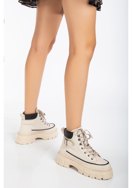 Silfa Krem Cilt Toka Detay Bağcıklı Kadın Bot modelleri