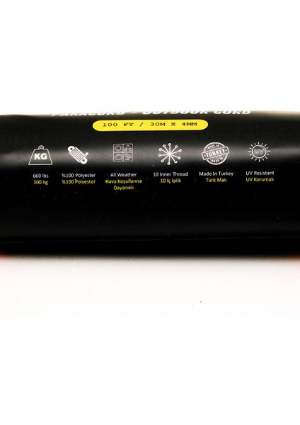 Polyester Paracord İp 4 mm Neon Turuncu Siyah Desen 30 Metre modelleri