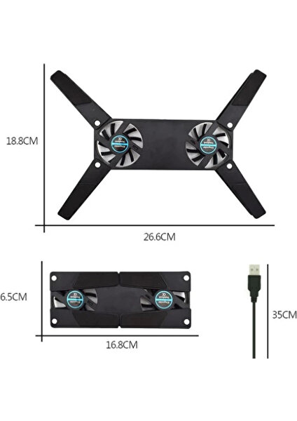 Yeni Estevia Krg Pratik Katlanabilir Laptop Soğutucu 2 Fanlı Company