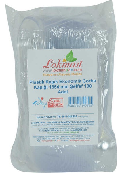 Yeni Estevia Lkm Plastik Kaşık Ekonomik Çorba Kaşığı 1654 mm Şeffaf 100 Adet 1 Paket Company