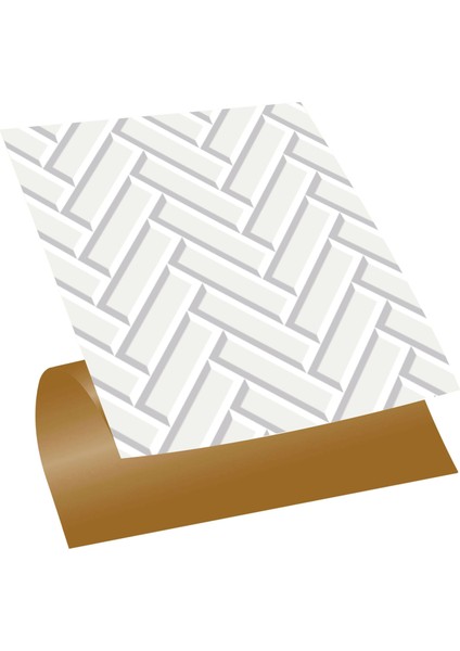 Kendinden Yapışkanlı Beyaz Balıksırtı Desenli Pvc Karo 30 x 30 cm (4 Adet) 0,36 M2