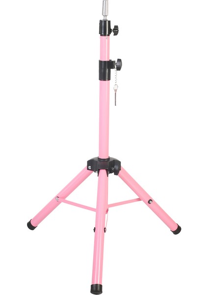 Kuaför Eğitim Mankeni İçin Metal Tripod - Pembe + Taşıma Çantası