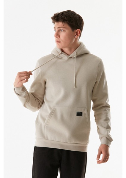 Basic Kanguru Cepli Kapüşonlu Sweatshirt