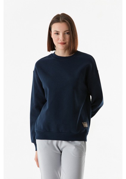 Basic Bisiklet Yaka Sweatshirt