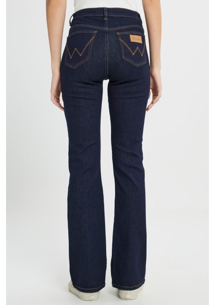 Flare Fit Normal Bel Geniş Paça Lacivert Esnek Jean Denim Pantolon fırsatları