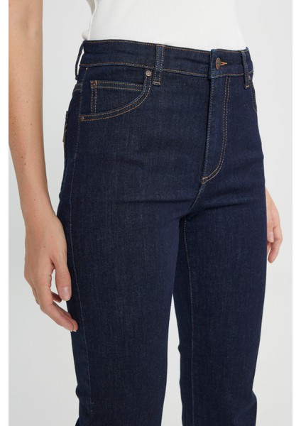 Flare Fit Normal Bel Geniş Paça Lacivert Esnek Jean Denim Pantolon indirimleri